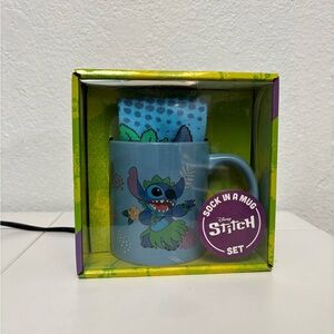 Disney Stitch Green Gift Set with Blue Mug and Socks